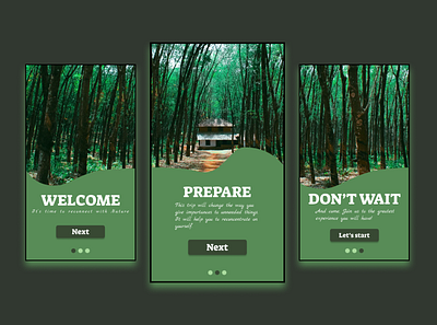 Daily UI Challenge#023 : Onboarding app dailyui dailyui23 dailyuichallenge dailyuichallenge23 design interface nature onboarding trip ui ux