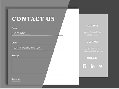 Daily UI Challenge#028 : Contact Us