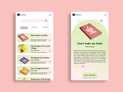 Daily UI Challenge#044 : Favorites app dailyui dailyui044 dailyui44 dailyuichallenge dailyuichallenge044 favorite favorites library review ui