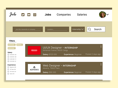 Daily UI Challenge#050 : Job Listing dailyui dailyui050 dailyui50 dailyuichallenge job job board job listing job portal job search web