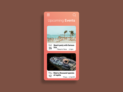 Daily UI#070 : Event Listing daily 100 challenge dailyui dailyui070 dailyuichallenge event listing ui webdesign