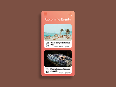 Daily UI#070 : Event Listing