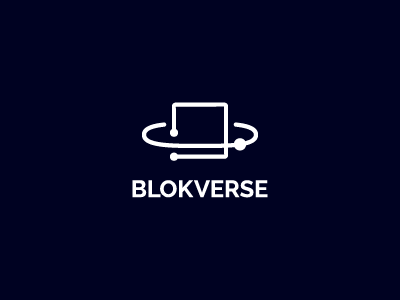Blokverse logo block blockchain blokverse company logo software startup tech universe