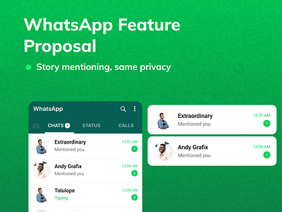 WhatsApp Story Mentioning design ui user experience user interface ux whatsapp whatsapp story