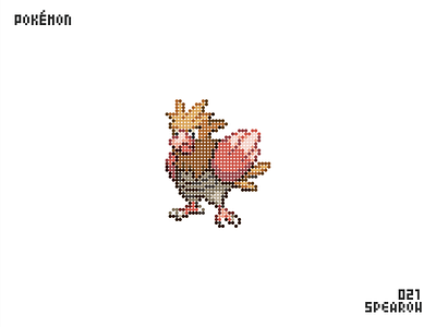 Spearow bird cartoon pixels pokemon