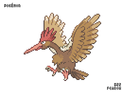 Fearow bird cartoon pixels pokemon