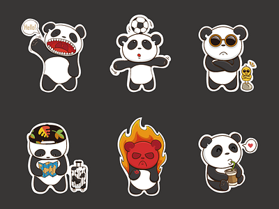 Panda stickers 1 illustration panda stickers