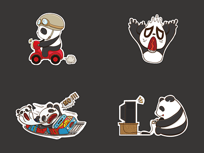 Panda Stickers 2 illustration panda stickers