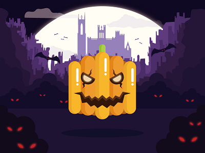 Happy Halloween castle graphicdesign halloween illustration pumpkin