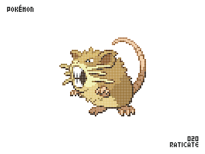 Raticate animal cartoon illustrator mouse pixels pokemon
