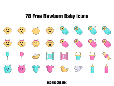 78 Free Newborn Baby Icons baby free resources freebies icon pack icon set icons png icons svg icons