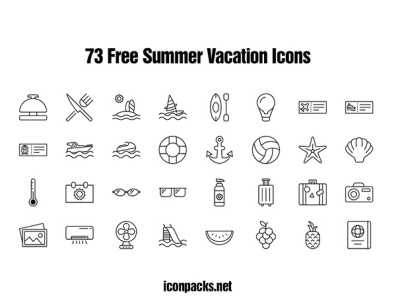 73 Free Summer Vacation Icons free resources freebies icon pack icon set icons png icons summer svg icons