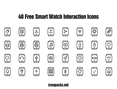 40 Free Smart Watch Icons free resources freebies icon pack icon set icons png icons smartwatch svg icons