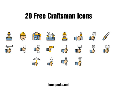 20 Free Craftsman tools PNG, SVG icons design free icons free resources freebies icon pack icon set icons illustration png icons svg icons vector