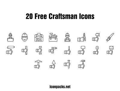 20 Free Craftsman tools PNG, SVG icons design free icons free resources freebies icon pack icon set icons png icons svg icons vector