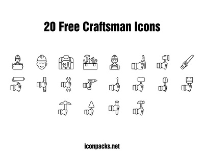 20 Free Craftsman tools PNG, SVG icons design free icons free resources freebies icon pack icon set icons png icons svg icons vector