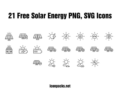 21 Free Solar energy PNG, SVG icons