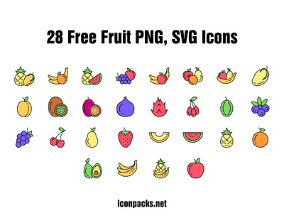 28 Free SVG, PNG fruit icons