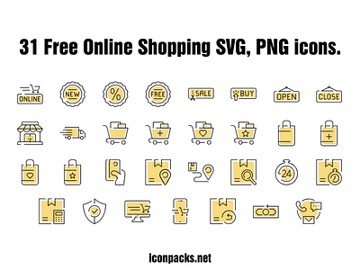 31 Free Online Shopping SVG, PNG Icons.