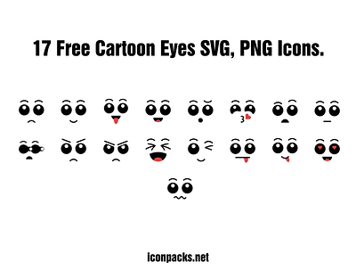 17 Cute Cartoon Eyes SVG, PNG Icons. cartoon eyes eyes free resources freebies icon pack icon set icons png icons svg icons