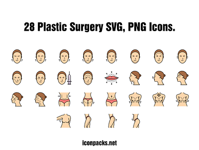 28 Plastic Surgery SVG, PNG Icons free icon set free icons free resources freebies icon pack icon set icons png icons svg icons