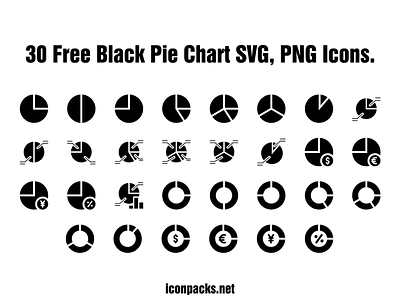 30 Free Black Pie Charts SVG, PNG Icons. download free resources freebies icon pack icon set icons png icons svg icons