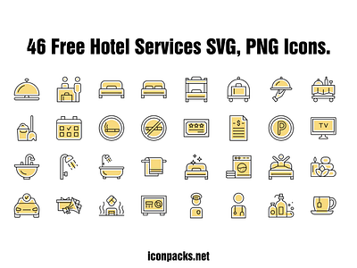 46 Free Hotel Services PNG, SVG Colored Icons