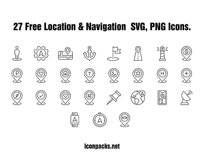 27 Free Location And Navigation SVG, PNG Icons.