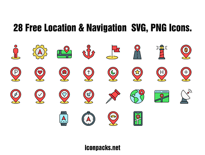 28 Free Location And Navigation SVG, PNG Icons. design free resources freebies icon icon pack icon set icons png icons svg icons vector