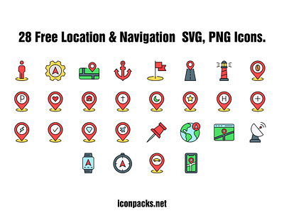 28 Free Location And Navigation SVG, PNG Icons.