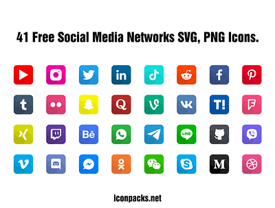 41 Free Social Media Network SVG, PNG Icons free icon free resources freebies icon pack icon set icons png icons social media svg icons vector