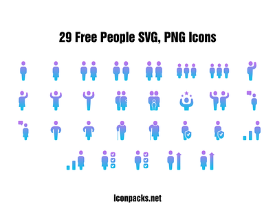 29 Free People SVG, PNG Icon Set free resources freebies icon pack icon set icons illustration png icons svg icons vector