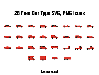 29 Free Car Type SVG, PNG Icons car icons cars free resources freebies icon pack icon set icons png icons svg icons vector