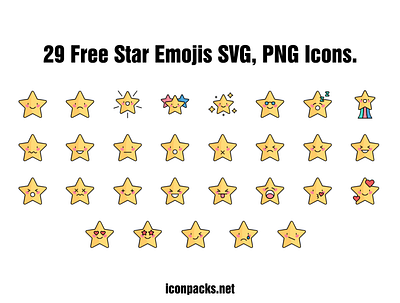 29 Free Star Emojis SVG, PNG Icons emoji emoticons free resources icon pack icon set icons png icons svg icons