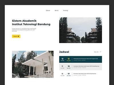 Landing Page : University Students Portal ITB landing page ui university