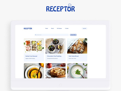 Receptor > Recipe App > UI Design chef blog food food app food blog food logo logo recipe recipe app ui ui design uidesign web webdesign