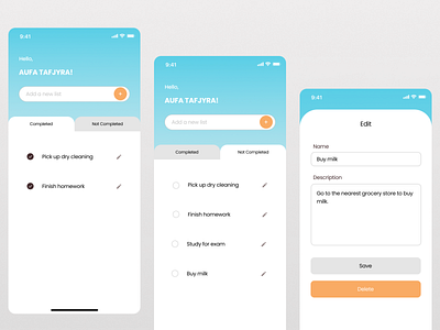 To-do List App by Aufa Tafjyra on Dribbble