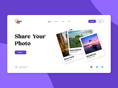 Photo Lab Landing Page clean design clean ui design fresh landign page landing minimalist modern design ui ui design uidesign web webdesign website website design