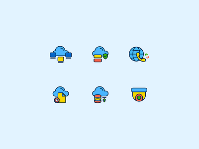 Cloud Computing Icons clean design clean ui cloud cloud computing icon computing design icon illustration landign page ui uidesign website website design