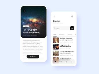 Blog App UI articles blog clean ui concept design minimalist news ui