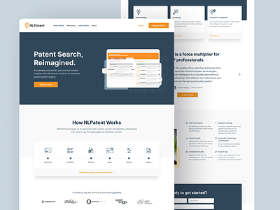 AI-powered patent search engine ai branding clean design illustration patent ui ux