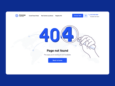 404 Page Design for Corona Test Centre 404 agency clean corona covid design illustration ui