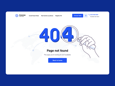 404 Page Design for Corona Test Centre