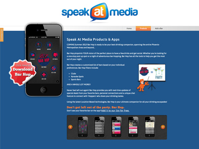 Speak At Media Products Page ios products page web design