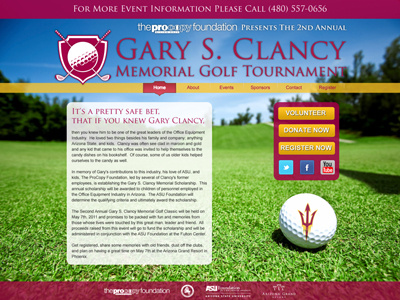 Gary S. Clancy Memorial Golf Tournament golf logo design nav navigation web design