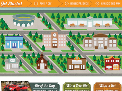 Explore Div City illustration map navigation