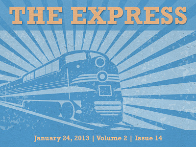 Express Masthead illustration masthead newsletter retro train