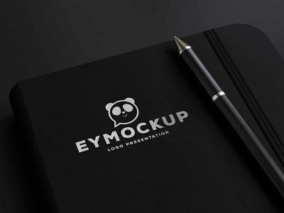 Notebook Pen Silver Logo Mcokup branding design download mockup modern