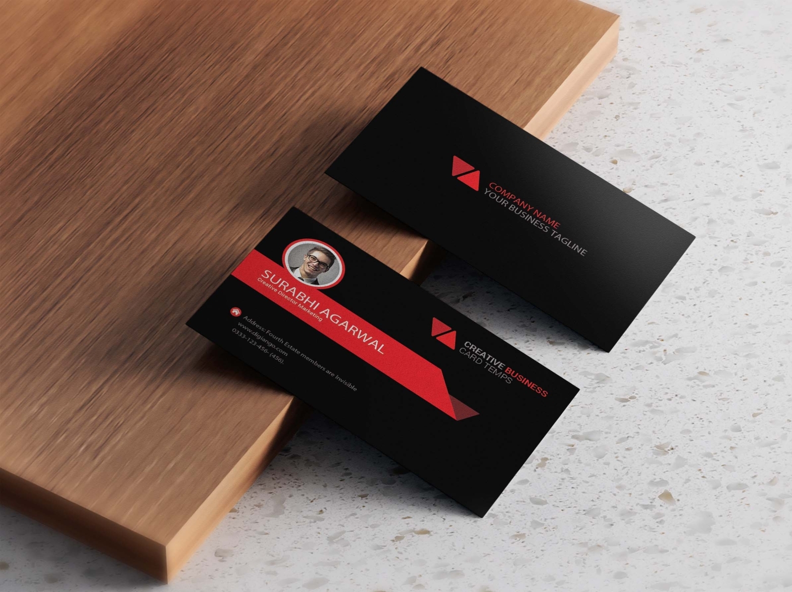 Free-Premium-Black-Business-Card-Design-Mockup by Jayshri on Dribbble