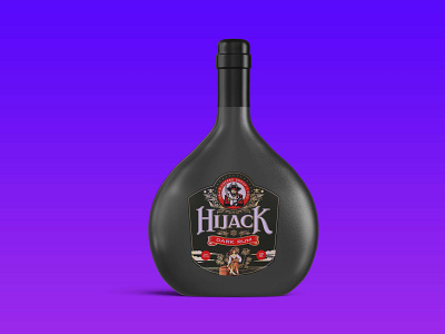 HIJACK LATEST DARK RUM BOTTLE MOCKUP 3d animation bottle branding creative dark design download mockup graphic design logo mockup motion graphics new rum